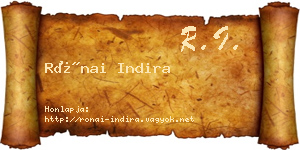 Rónai Indira névjegykártya